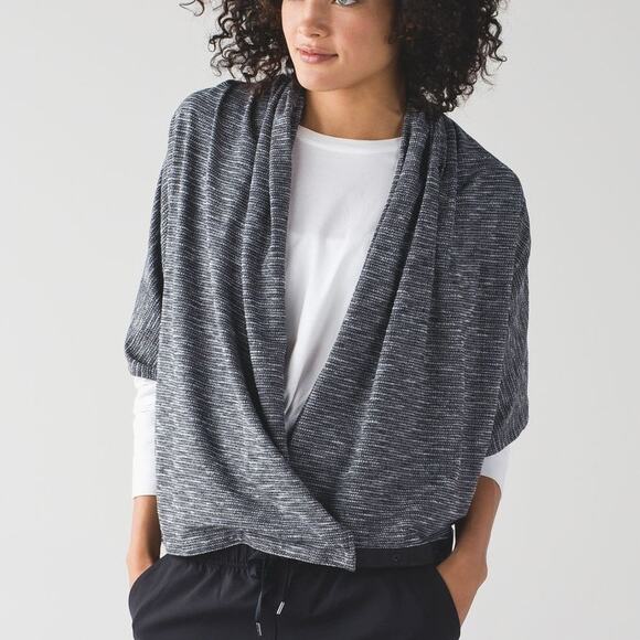 Lululemon Vinyasa Scarf Lycra Rulu Coco Pique Black White Black Snap Verstitale - Picture 4 of 8